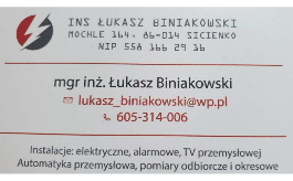 Usługi elektryczne - Biniakowski Łukasz
