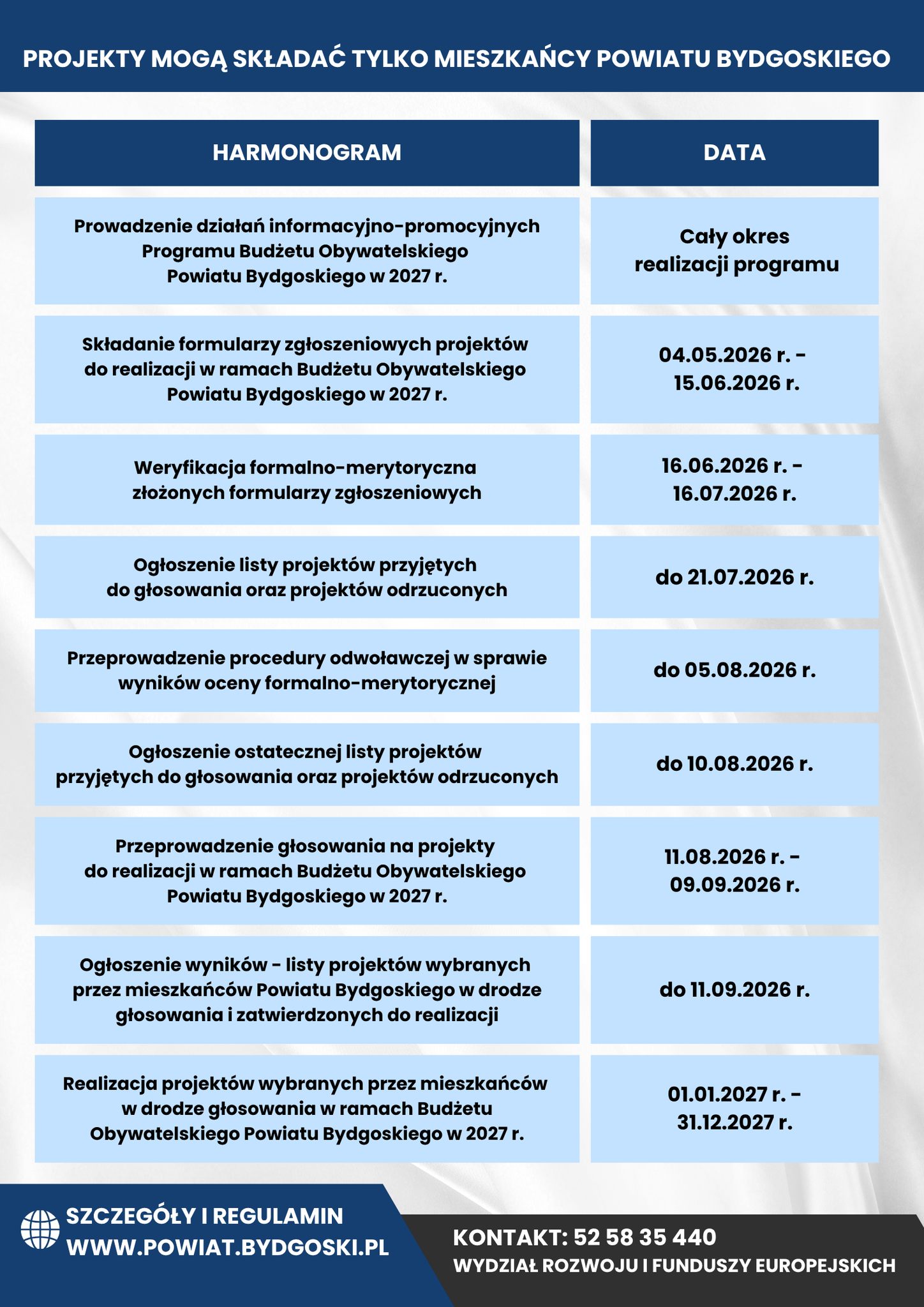 Budżet Obywatelski Powiatu Bydgoskiego 2027! 